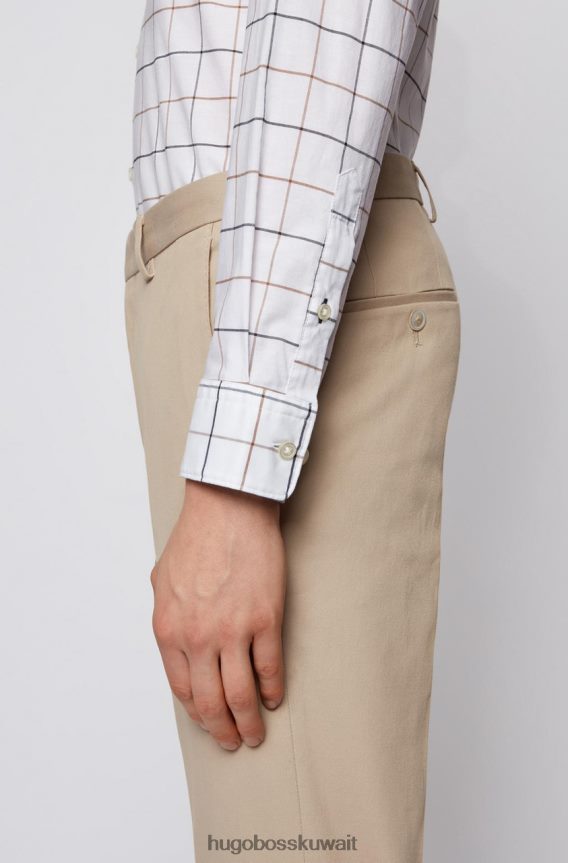 4TFNJN286 أصفر/أبيض/أحمر Hugo Boss قميص كاجوال روني 50450744 أصفر