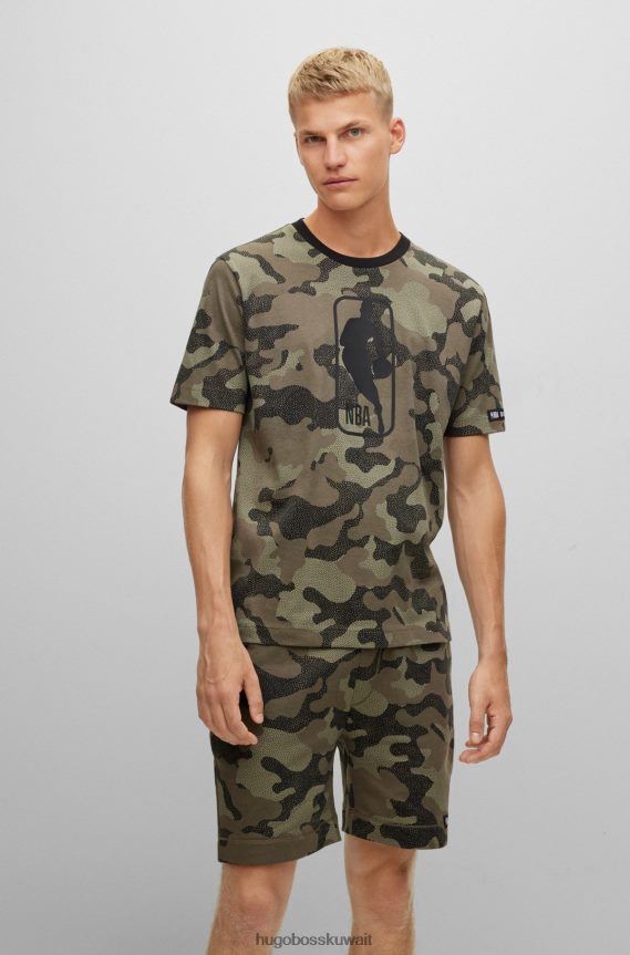 4TFNJN2879 nba عام Hugo Boss & تي شيرت من الجيرسي القطني NBA بنمط مموه