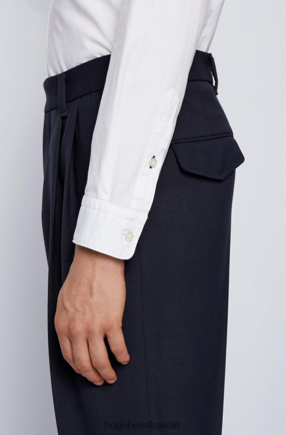 4TFNJN289 البحرية / الأبيض / الأحمر Hugo Boss L/S قضيب القميص 50448887 كحلي