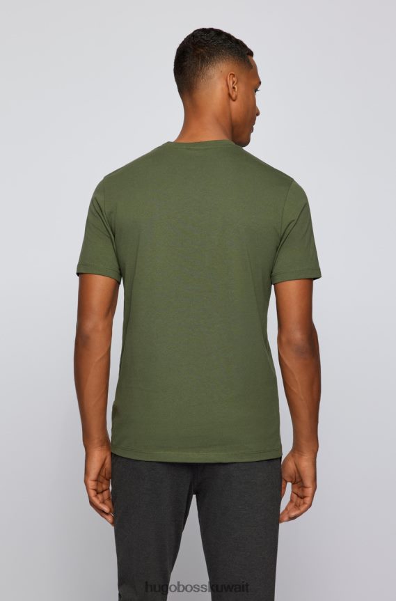 4TFNJN28 كاكي/أبيض Hugo Boss حكايات تي شيرت 50462767 الكاكي