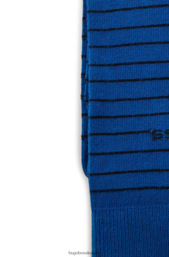 4TFNJN2916 أزرق Hugo Boss أزرق - حزمة من قطعتين من الجوارب ذات الطول العادي من القطن المطاطي