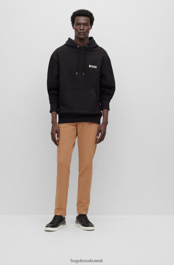 4TFNJN2932 اللون البيج Hugo Boss بنطال تشينو باللون البيج مصنوع من قماش الجبردين القطني المطاطي