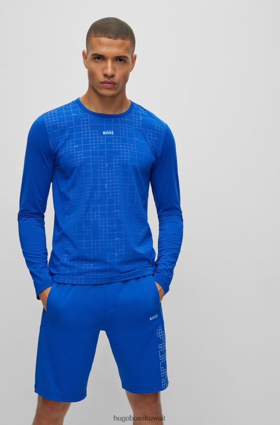 4TFNJN2973 أزرق Hugo Boss تيشيرت Hugo أزرق قابل للتمدد مع تأثيرات تتوهج في الظلام