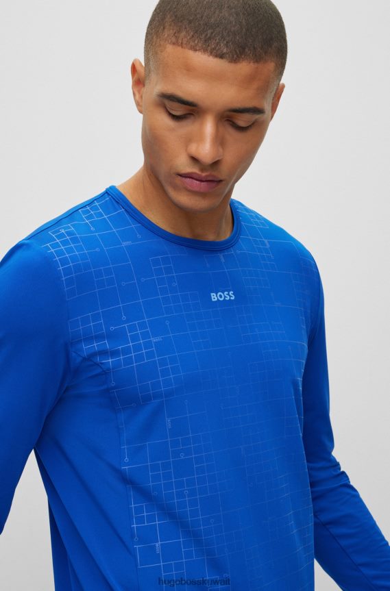 4TFNJN2973 أزرق Hugo Boss تيشيرت Hugo أزرق قابل للتمدد مع تأثيرات تتوهج في الظلام
