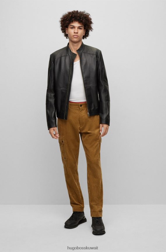 4TFNJN2986 أسود Hugo Boss سترة راكب الدراجة النارية Hugo فائقة النحافة باللون الأسود