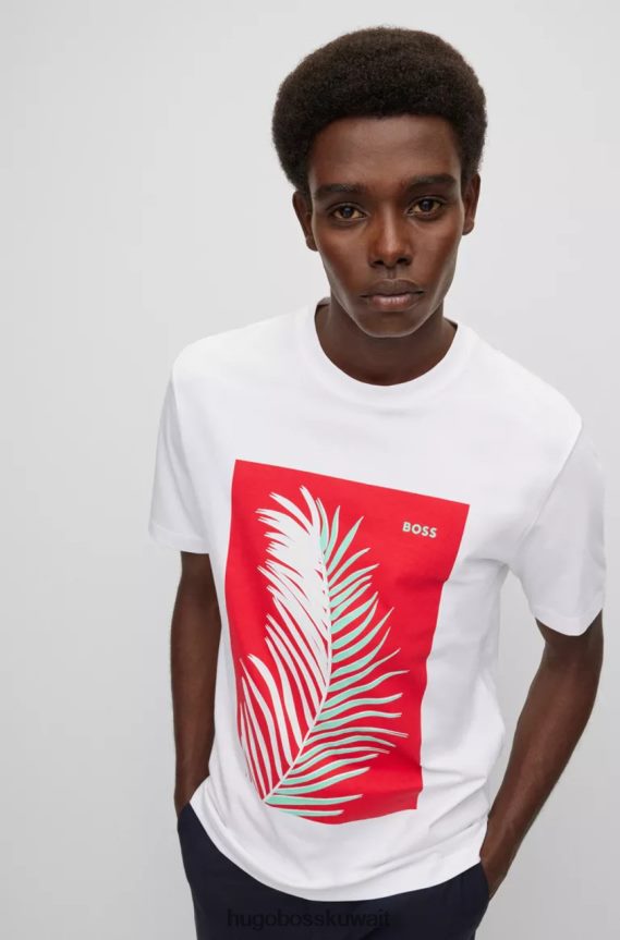 4TFNJN2 أخضر فاتح/أبيض Hugo Boss تيشيرت تيبورت 50481631 أخضر فاتح