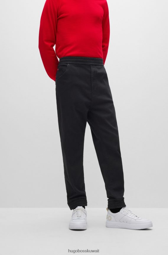 4TFNJN3062 أسود Hugo Boss جينز هوغو أسود مريح من قماش الدنيم الأسود مع خصر برباط