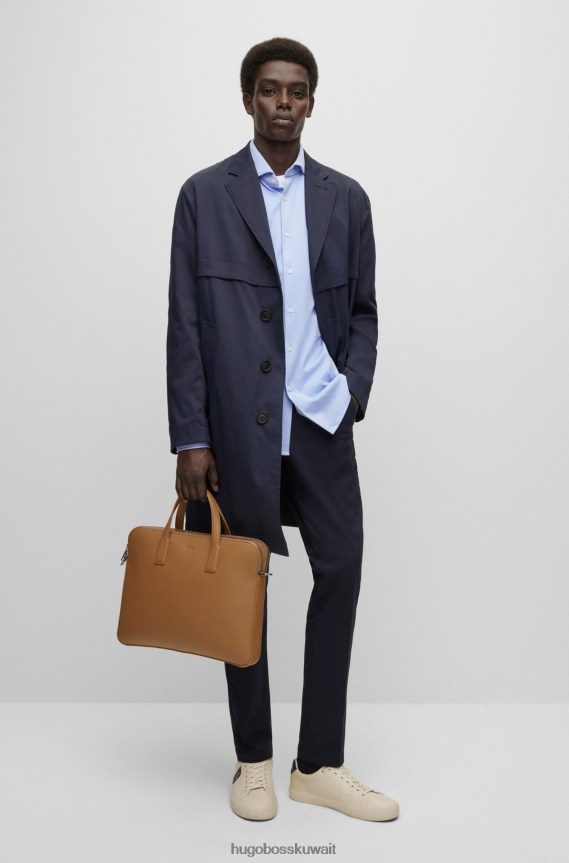 4TFNJN3066 أزرق فاتح Hugo Boss قميص أزرق فاتح بقصّة ضيّقة من هوغو جيرسي مطاطي الأداء