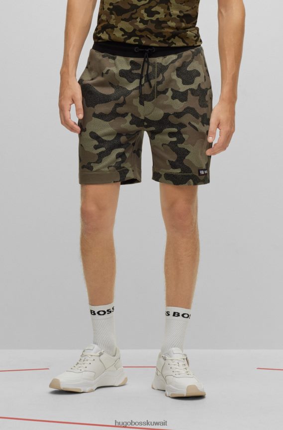 4TFNJN3108 nba عام Hugo Boss & شورت من قطن تيري من الدوري الأمريكي للمحترفين بنمط مموه
