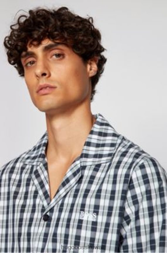 4TFNJN313 أزرق Hugo Boss طقم هدية بيجامة 50437013 أزرق