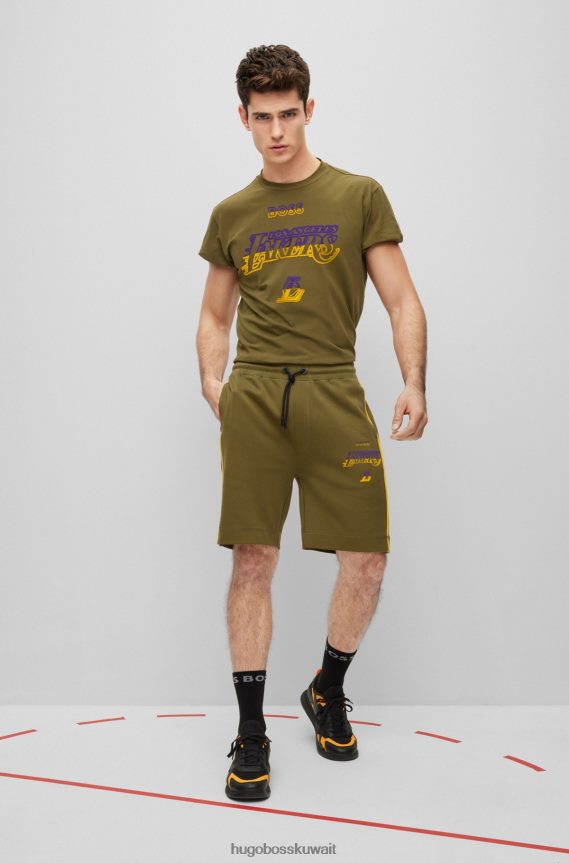 4TFNJN3178 الدوري الاميركي للمحترفين ليكرز Hugo Boss & شورت من مزيج القطن NBA