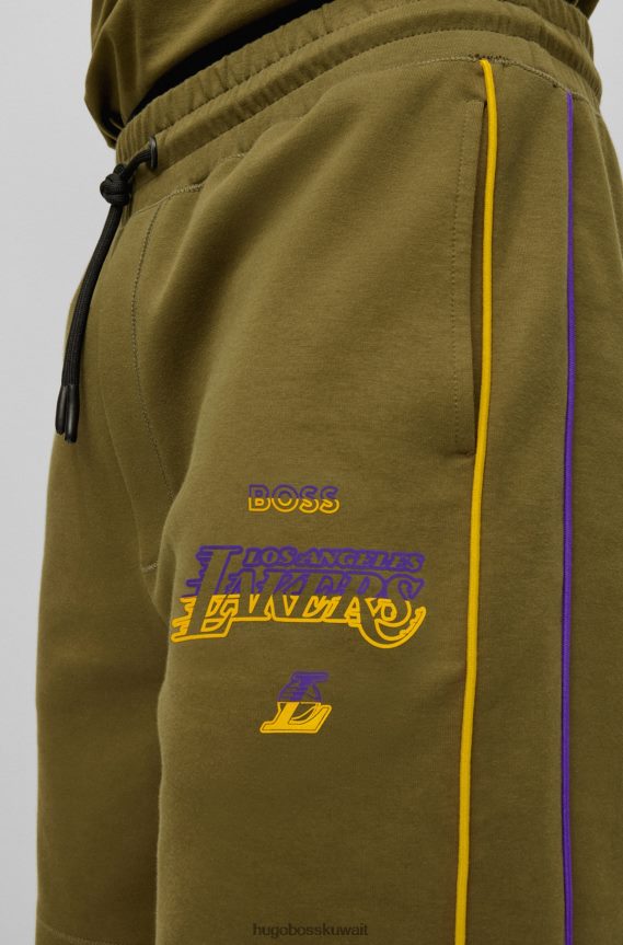 4TFNJN3178 الدوري الاميركي للمحترفين ليكرز Hugo Boss & شورت من مزيج القطن NBA