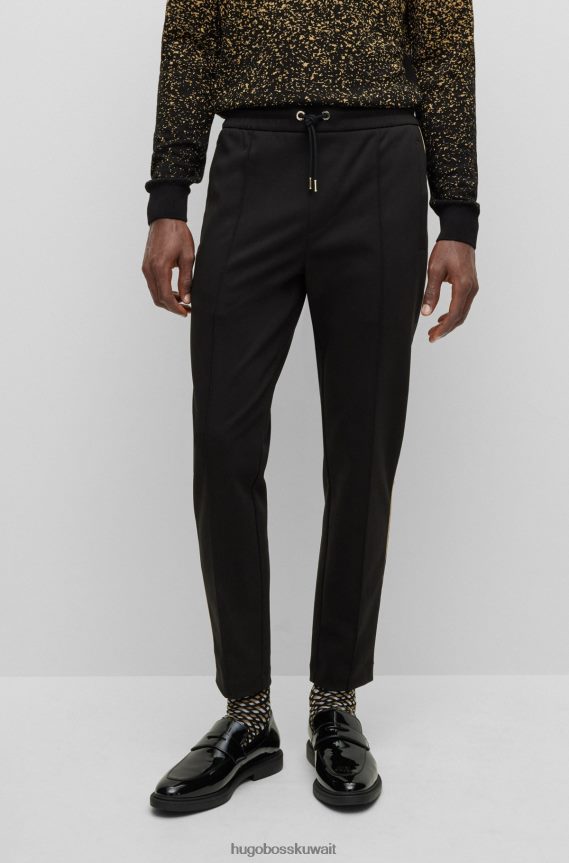 4TFNJN3211 أسود Hugo Boss قيعان رياضية من مزيج القطن مع هوغو باللون الأسود
