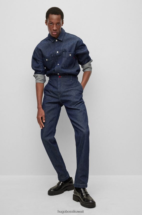 4TFNJN3225 أزرق غامق Hugo Boss هوغو | سترة Replay بقصّة عادية مصنوعة من الدنيم باللون الأزرق الداكن