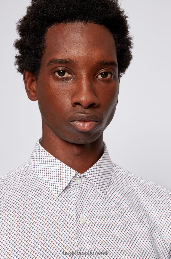 4TFNJN324 أزرق فاتح/برتقالي مفتوح Hugo Boss قميص الحافلة إيسكو 50439747 أزرق فاتح