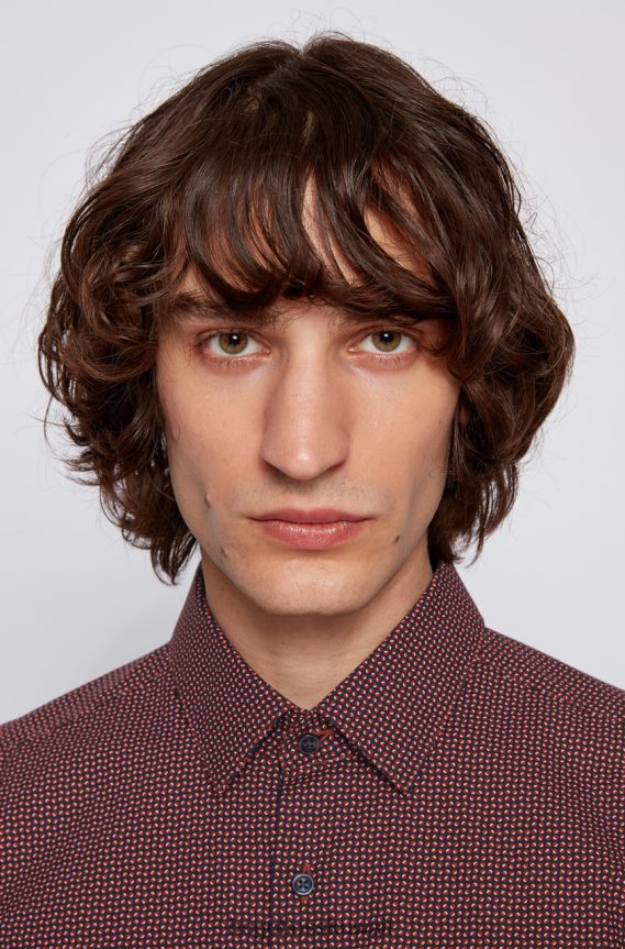 4TFNJN325 openorange Hugo Boss قميص الحافلة isko 50439738 مفتوح باللون البرتقالي