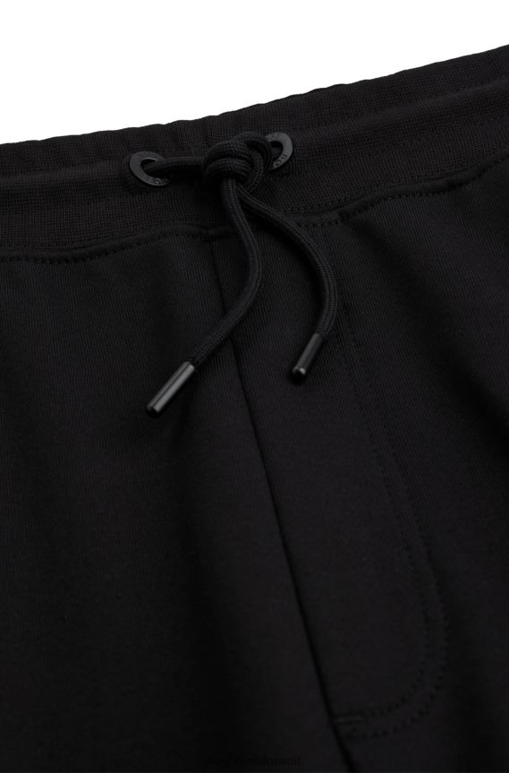 4TFNJN3317 أسود Hugo Boss شورت من القطن العضوي مع رقعة Union Jack باللون الأسود