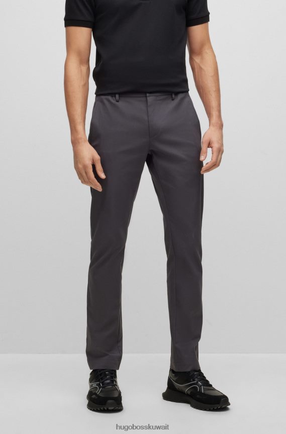 4TFNJN3321 الرمادي الداكن Hugo Boss بنطلون هوغو ذو قصة ضيقة باللون الرمادي الداكن مصنوع من مزيج من القطن العضوي
