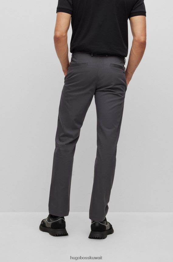 4TFNJN3321 الرمادي الداكن Hugo Boss بنطلون هوغو ذو قصة ضيقة باللون الرمادي الداكن مصنوع من مزيج من القطن العضوي