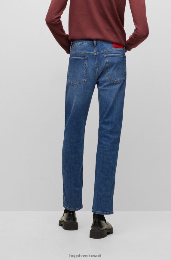 4TFNJN3418 أزرق Hugo Boss بنطال جينز ضيق من قماش الدنيم الأزرق المريح والمطاط