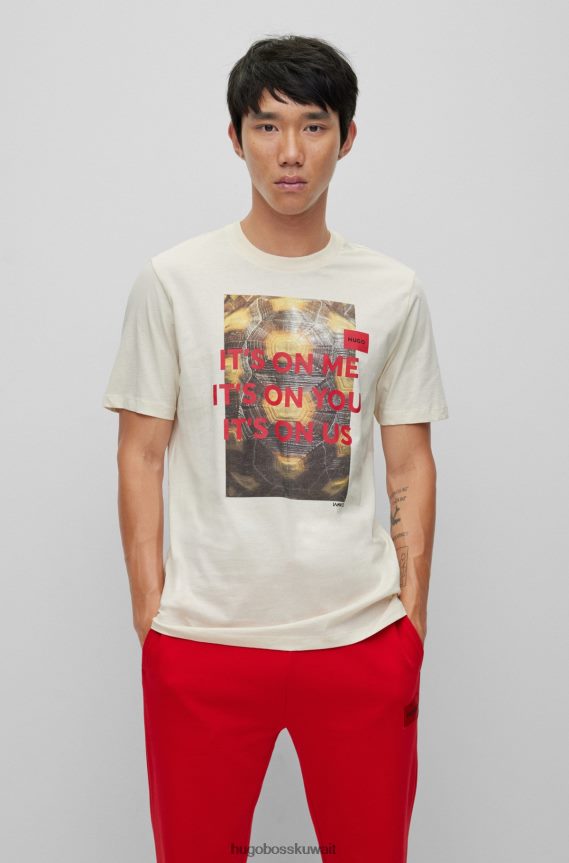 4TFNJN3429 أبيض Hugo Boss تي شيرت Hugo باللون الأبيض بتصميم الاستدامة في Recotâ²