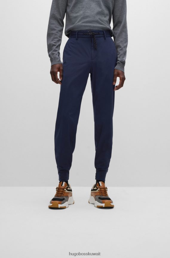 4TFNJN3433 أزرق غامق Hugo Boss بنطال بقصة ضيقة مصنوع من الجيرسيه المطاطي هوغو باللون الأزرق الداكن