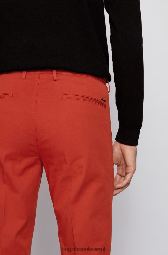 4TFNJN343 برتقالي/بني غامق/تركي/أكوا/أبيض/بيج غامق Hugo Boss بنطلون كاجوال أرز 50325936 برتقالي