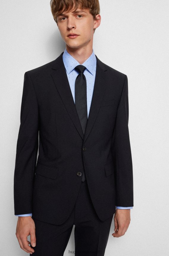 4TFNJN3482 أزرق فاتح Hugo Boss قميص Hugo بقصة عادية من القطن المرن باللون الأزرق الفاتح