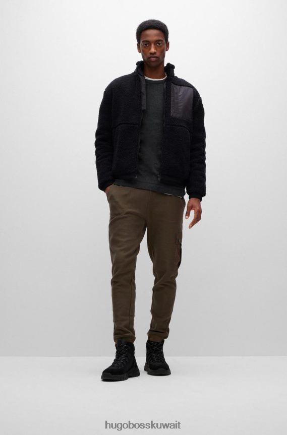 4TFNJN34 أسود/أخضر/بيج Hugo Boss L/S تي تيمست 50472309 أسود