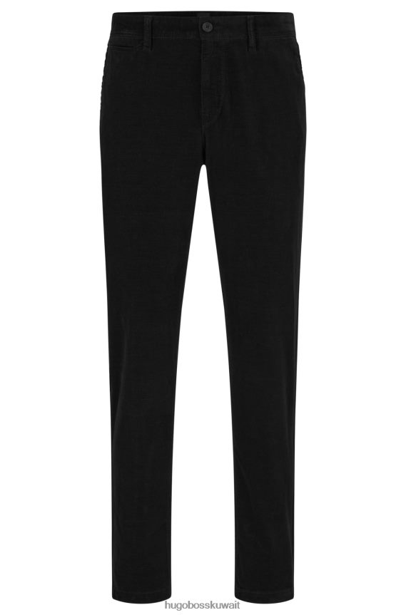 4TFNJN3527 أسود Hugo Boss بنطال بقصّة مدببة أسود من تصميم هوغو من مزيج القطن