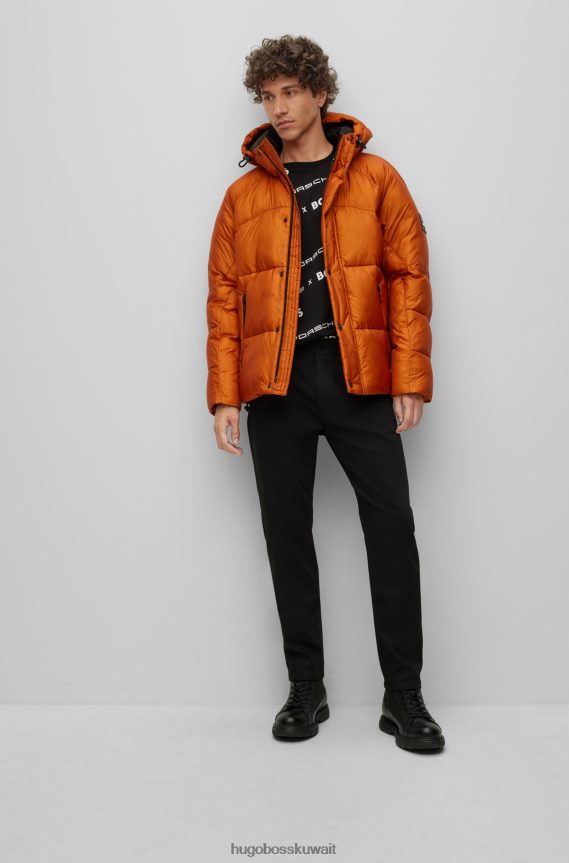 4TFNJN3572 أسود Hugo Boss سترة بورش x هوغو منقوشة من القطن المتشابك