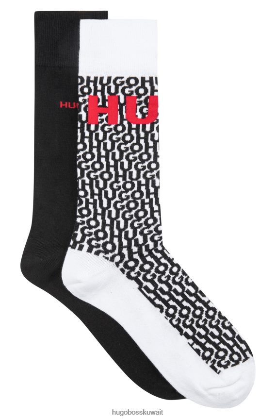 4TFNJN3575 أبيض Hugo Boss Hugo White عبوة من قطعتين من الجوارب للجنسين مصنوعة من مزيج القطن
