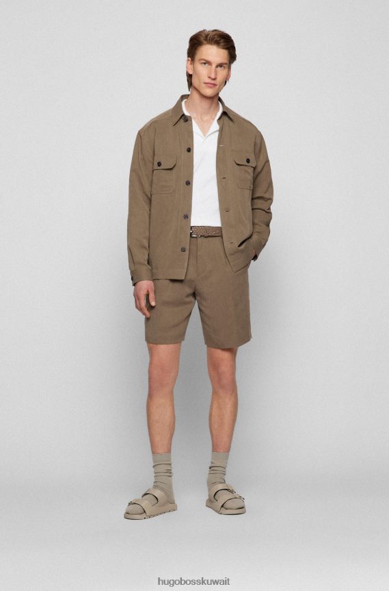 4TFNJN3592 أبيض Hugo Boss قميص بولو من القطن الأبيض من هوغو مع ياقة جوني