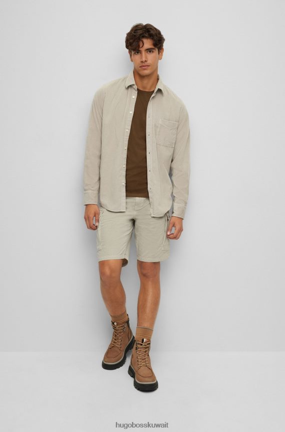 4TFNJN3598 رمادي فاتح Hugo Boss قميص Hugo باللون الرمادي الفاتح ذو المقاس العادي من القطن