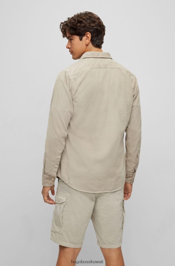 4TFNJN3598 رمادي فاتح Hugo Boss قميص Hugo باللون الرمادي الفاتح ذو المقاس العادي من القطن