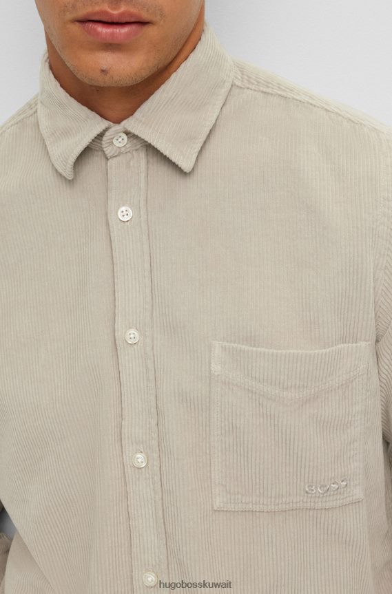 4TFNJN3598 رمادي فاتح Hugo Boss قميص Hugo باللون الرمادي الفاتح ذو المقاس العادي من القطن