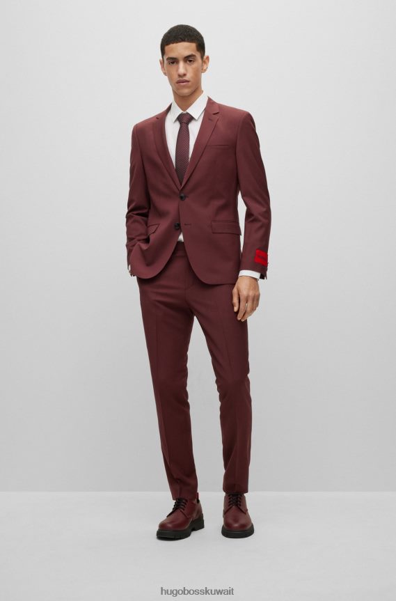 4TFNJN3612 بني غامق Hugo Boss بدلة Hugo فائقة النحافة باللون البني الداكن