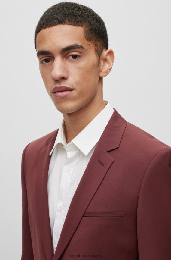 4TFNJN3612 بني غامق Hugo Boss بدلة Hugo فائقة النحافة باللون البني الداكن