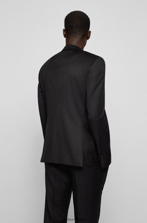 4TFNJN3633 أسود Hugo Boss سترة ضيقة جدًا من الصوف البكر باللون الأسود سيرج هوغو