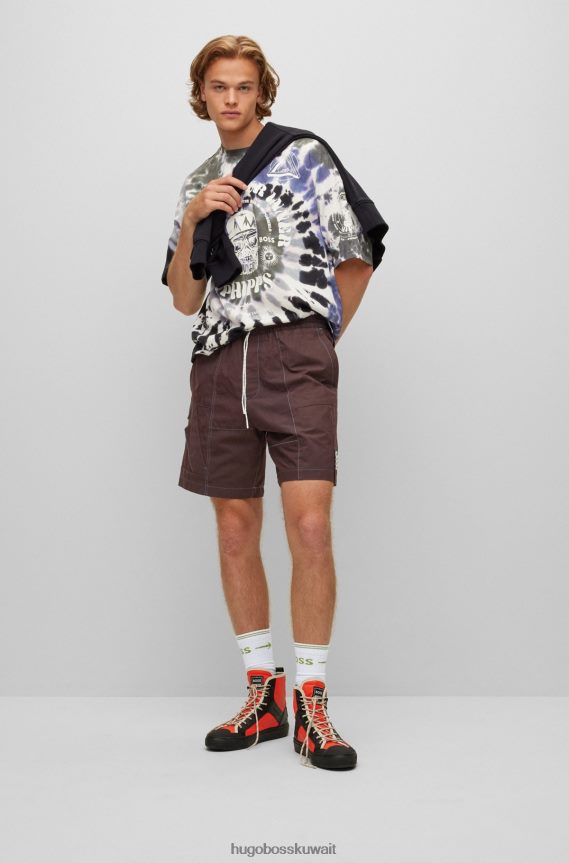 4TFNJN3648 منقوشة Hugo Boss تيشيرت Hugo x phipps من القطن العضوي بقصة مريحة