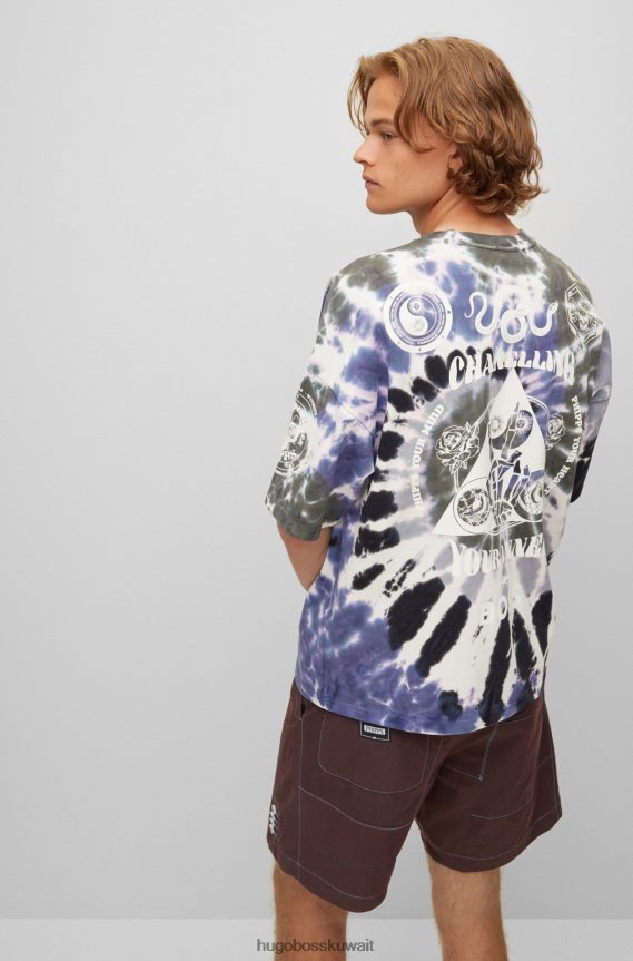 4TFNJN3648 منقوشة Hugo Boss تيشيرت Hugo x phipps من القطن العضوي بقصة مريحة