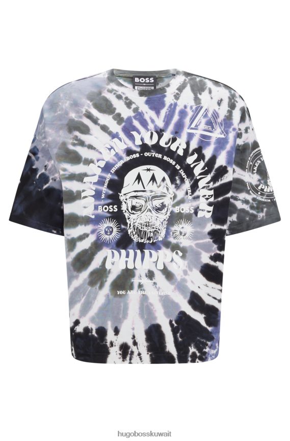 4TFNJN3648 منقوشة Hugo Boss تيشيرت Hugo x phipps من القطن العضوي بقصة مريحة