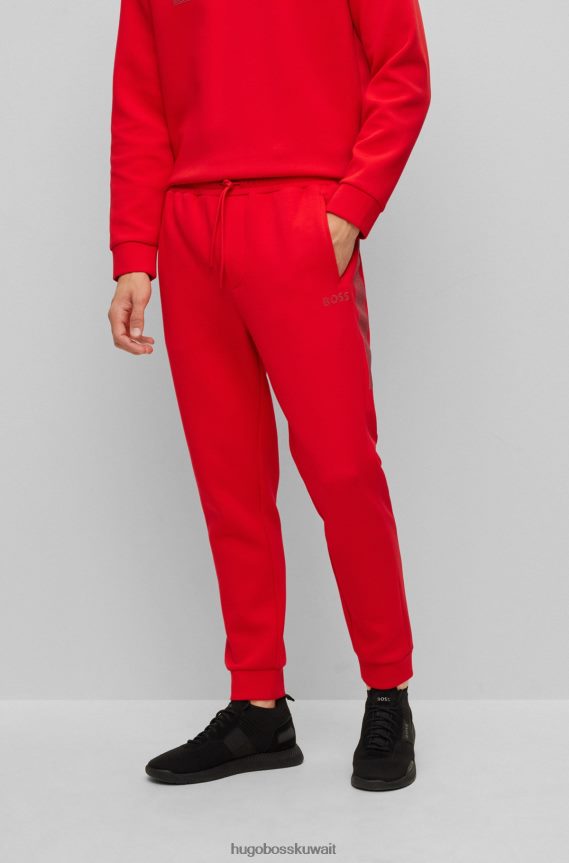 4TFNJN3666 أحمر Hugo Boss بدلة رياضية من مزيج القطن باللون الأحمر مع تفاصيل من حجر الراين