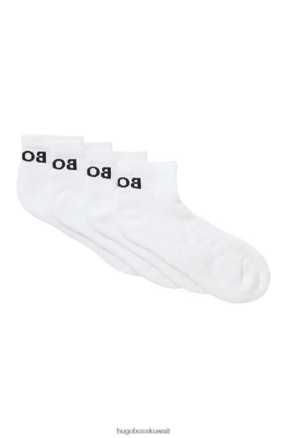 4TFNJN3675 أبيض Hugo Boss Hugo - حزمة من اثنين من الجوارب بطول الكاحل من القماش المطاطي