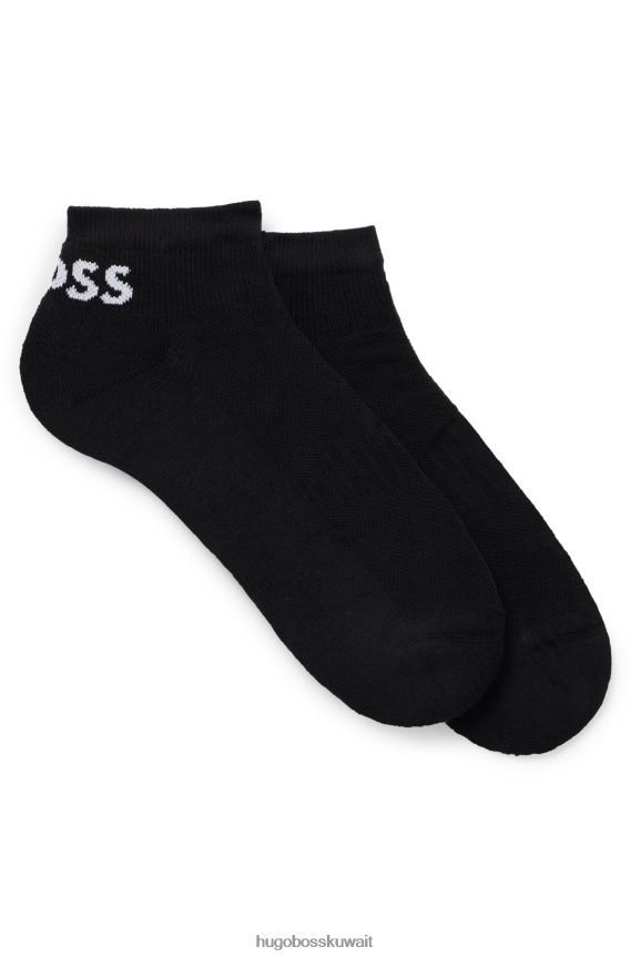 4TFNJN3676 أسود Hugo Boss Hugo - حزمة من اثنين من الجوارب بطول الكاحل من القماش المطاطي باللون الأسود