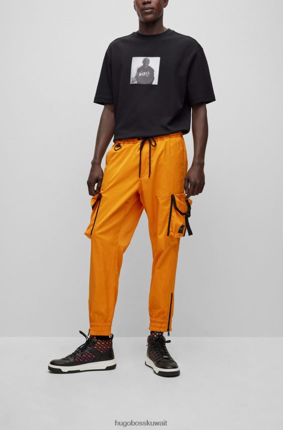4TFNJN3713 برتقالي فاتح Hugo Boss × بنطلون كارغو خابي مقاوم للماء