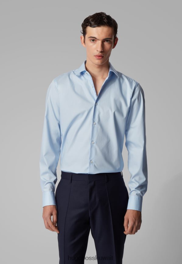 4TFNJN371 أبيض / سماوي / بحري Hugo Boss قميص عمل جيلسون - 50428224 أبيض