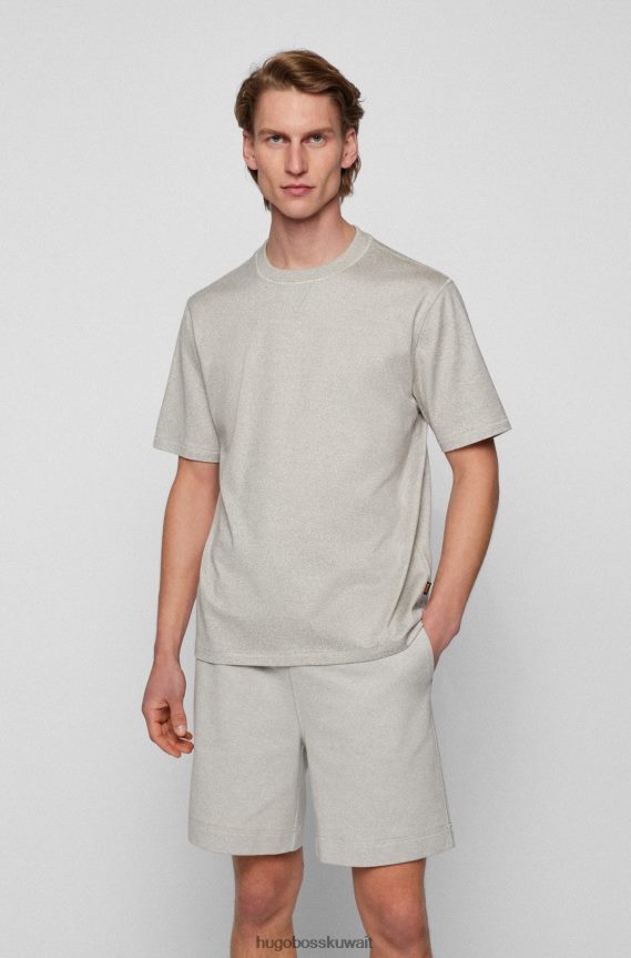 4TFNJN3739 رمادي Hugo Boss تي شيرت مولينا © من القطن برقبة دائرية مع حشوة على شكل حرف V باللون الرمادي