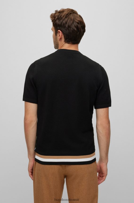 4TFNJN3747 أسود Hugo Boss سترة x fc bayern مونوغرامي من القطن المنظم مع خطوط مميزة