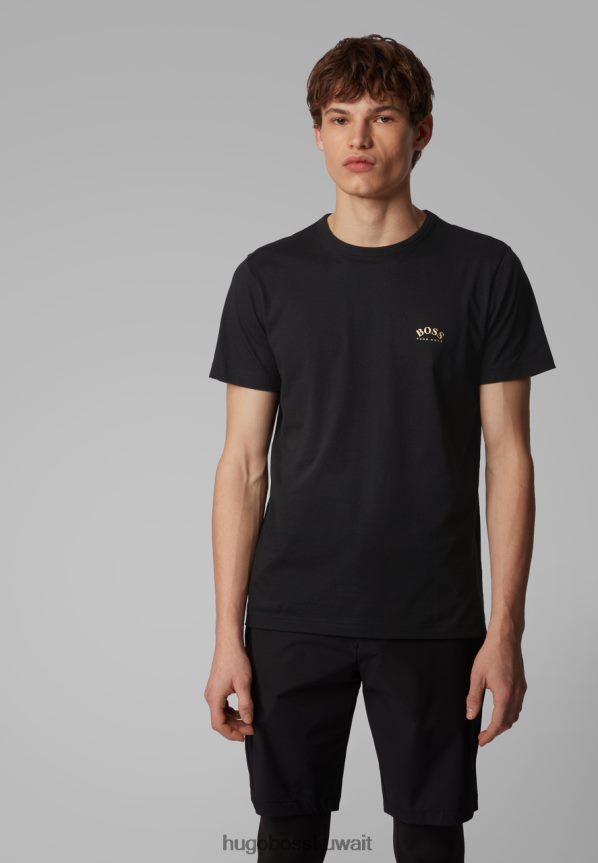 4TFNJN375 الفحم / البحرية / الذهب / الأبيض Hugo Boss تي شيرت تي شيرت منحني 50412363 فحمي